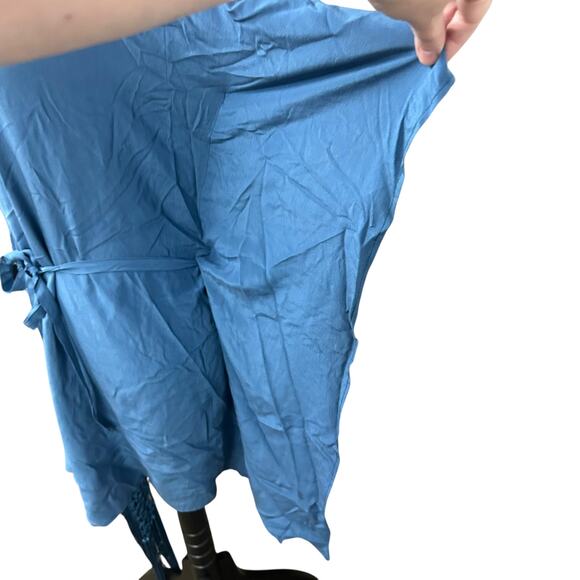 Boho Luxe Fringe Tunic Dress Gold Hawk Blue Silk‎ Crochet Festival Size M - Picture 5 of 7